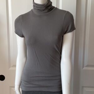 The Limited Gray short sleeve turtle neck top